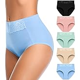 DUKAWA Cotton Underwear High Waisted Womens Full Coverage Ladies Comfy Panties (Regular & Plus Size)