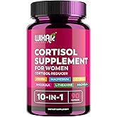 WIXAR Cortisol Supplements for Women with Ashwagandha, Magnesium, L-Theanine, Rhodiola Rosea - for High Cortisol Balanace Manager - for Sleep Support, Mood & Focus Supplement - 90 Capsules