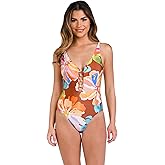 La Blanca Women's One Piece Swimsuit Plunge Tummy Control Bathing Suit