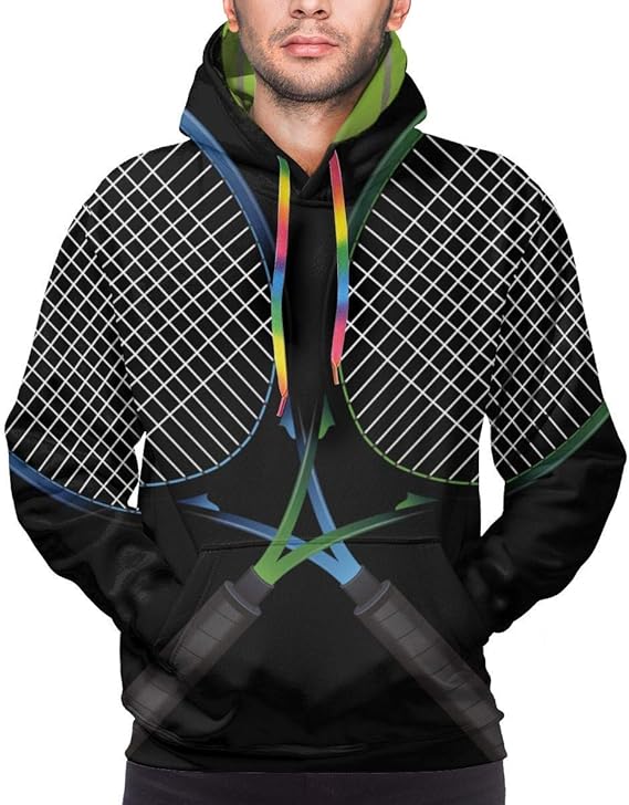 Amazon ファッションテニスラケットメンズフーディー3dグラフィックプリントスウェット トレーナー パーカー 通販