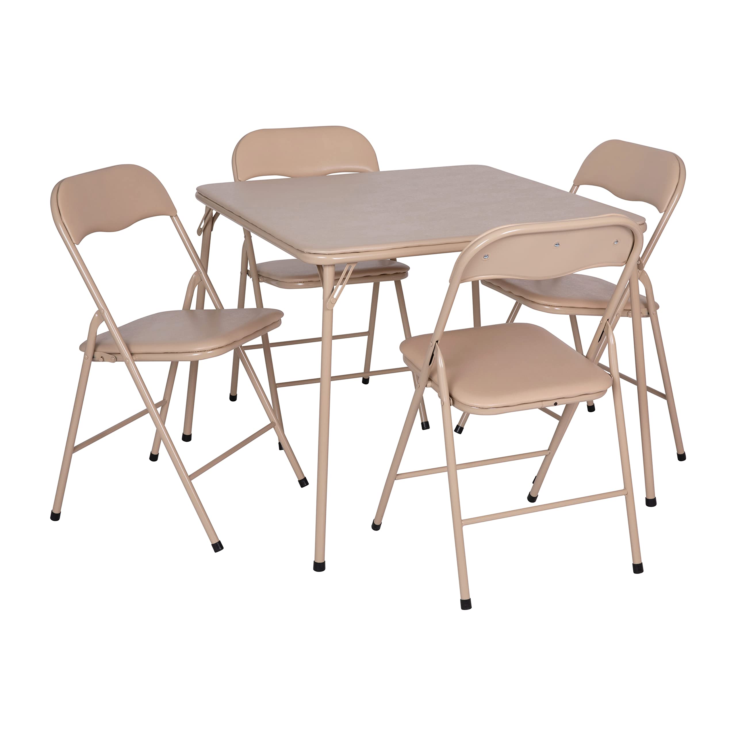 Photo 1 of **MAJOR DAMAGE**
Flash Furniture Madison 5-Piece Folding Card Table and Chairs Set, Portable Event Table and Chairs Set for Indoor and Outdoor Gatherings, Tan