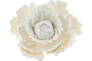 Global Sugar Art Premium Peony Sugar Cake Flower, White, Large, 1 Count by Chef Alan Tetreault