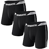 Separatec Mens Underwear Separate Pouch Boxer Briefs Breathable Cooling & Quick Dry Mesh Performance Underwear with Fly 3Pack