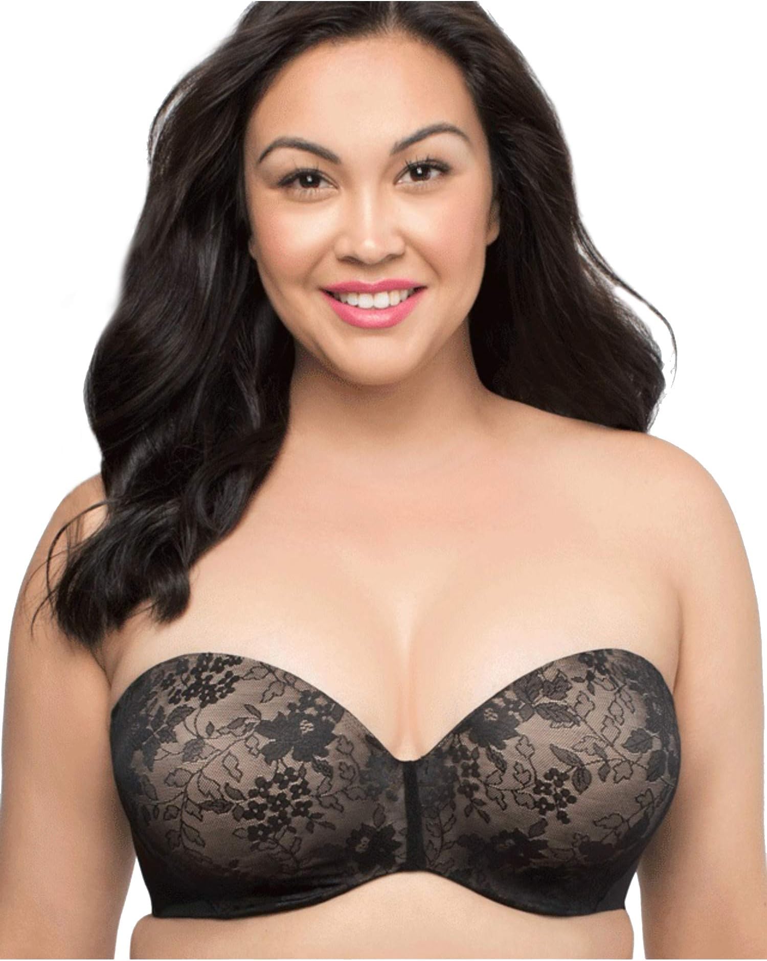 Curvy Couture Women's Strapless Sensation Multi-Way Push Up Bra