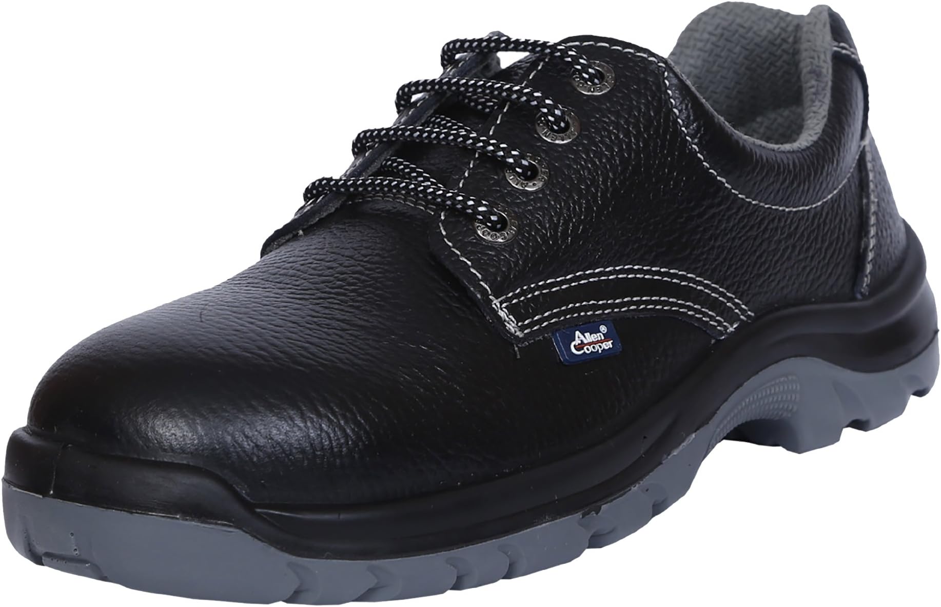 Allen Cooper AC-1419 Safety Shoe, ISI Marked for IS 15298 Part-2, Double Density DIP-PU Sole, Size 7, BLACK
