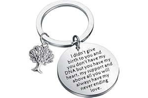 FUSTMW Adoption Gifts Keychain Adopted Child Gifts Stepdaughter Stepson Gifts