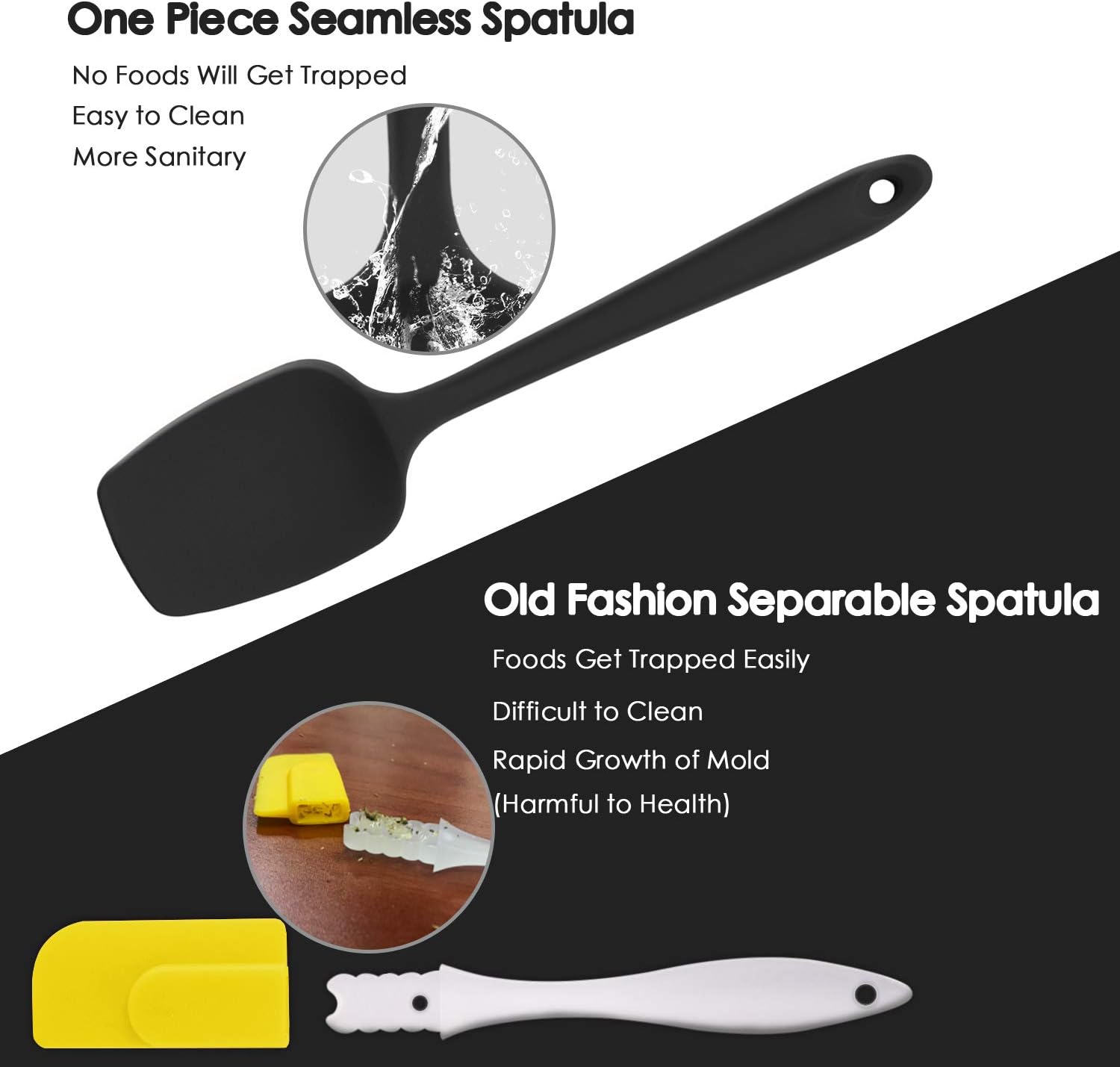 U-Taste Silicone Spatula Set of 4: 315 ℃ Heat-Resistant Flexible Food Grade Bowl Scraper - Image 5