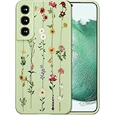 ZTOFERA Floral Case for Samsung Galaxy S21 5G,Cute Flower Pattern,Green | Premium Silicone TPU Material,Soft Anti-Scratch Back,Slim Shockproof Bumper Phone Cover for Women Girls