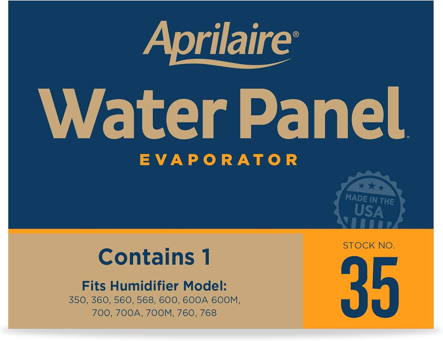 Aprilaire - 35 A1 35 Replacement Water Panel for Whole House Humidifier Models 350, 360, 560, 568, 600, 600A, 600M, 700, 700A, 700M, 760, 768 (Pack of 1): Industrial & Scientific