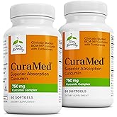 Terry Naturally CuraMed 750mg - Antioxidant Supplement for Brain & Heart Health - Supplement with High-Potency Curcumin Complex - Kidney, Liver & Immune Health Support - 60 Softgels (Pack of 2)