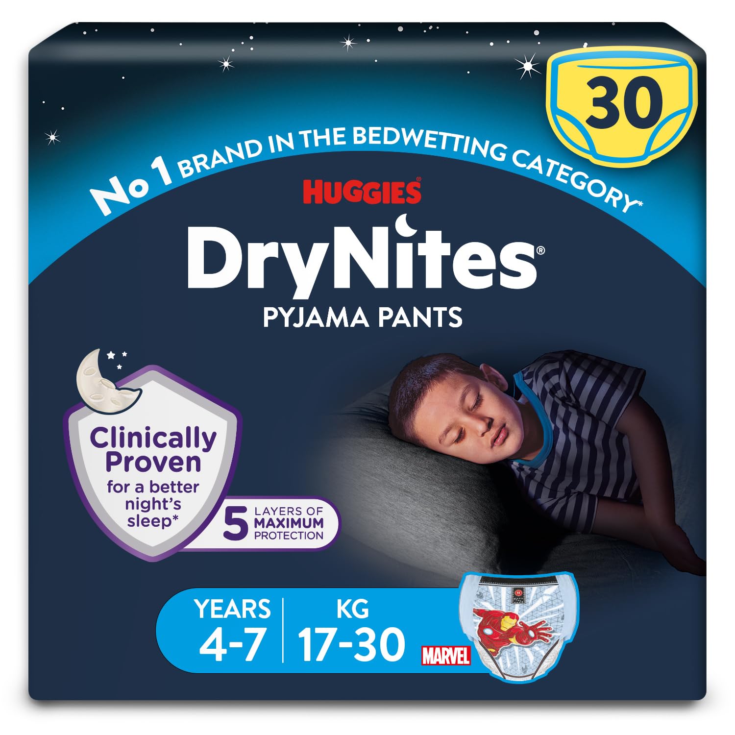 Huggies DryNites Bedwetting Pyjama Pants Age 4-7 17-30kg