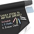Kassa Large Chalkboard Adhesive Paper Roll - 1.4 x 8 Ft - Includes 5 Chalks - Peel and Stick Chalkboard Wallpaper for Walls, 