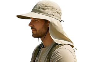 TOP-EX Cooling Sun Hat with Neck Flap – UPF 50+ Wide Brim Breathable Hat for Hiking, Fishing & Big Heads