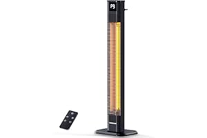 VAGKRI Outdoor Indoor with Remote, 9 Heat Levels, 24 Hour Timer, Patio Heaters for Garage, Home, Office, Restaurant, Patio
