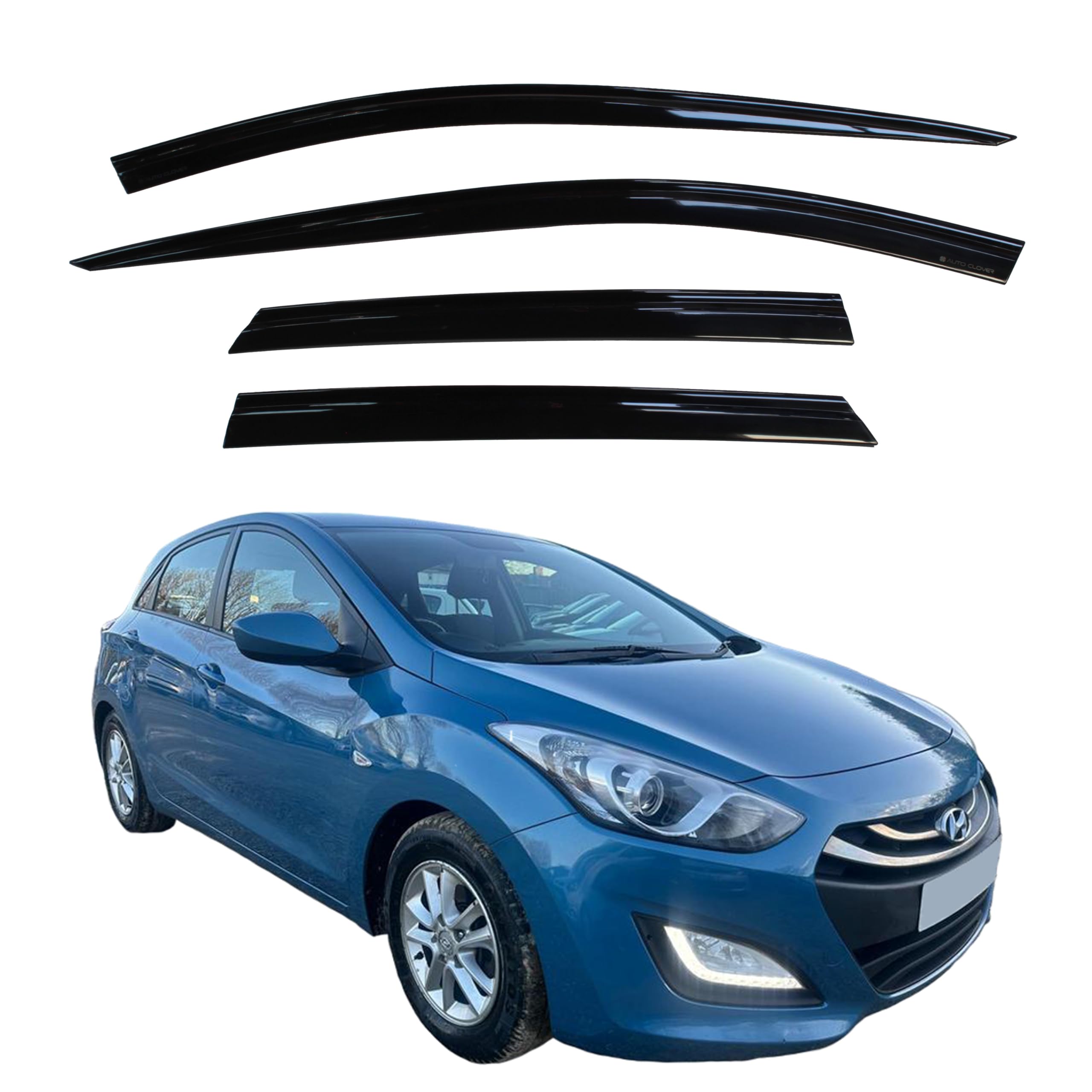 AUTO CLOVER Wind Deflectors Set for Hyundai i30 2012-2016 (4 pieces)