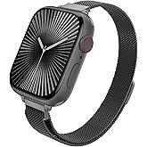 MARGE PLUS Slim Milanese Loop Compatible with Apple Watch Band for women 41mm 40mm 38mm 42mm 46mm 45mm 44mm, Stainless Steel Magnetic Mesh Strap work on iWatch Series 11 10 9 8 7 6 5 4 3 & SE 3 2 1