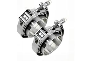 ROADFORMER 3 inch V Band Clamp - 2 sets of Quick Release V band Exhaust Clamp Stainless Steel with Flanges for Automotive exhaust system, turbocharger, downpipe and mufflers (3" - 2 Pack)