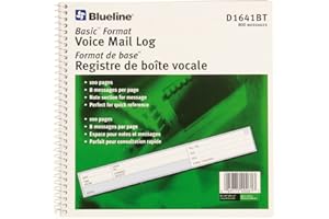 Blueline Voice Mail Logs Basic Format 800 Messages Bilingual 8-7/16-Inchx8-1/4-Inch (D1641BT)