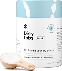 Dirty Labs | Bio Enzyme Laundry Booster | Scent Free | 48 Loads (1 lb) | Hyper-concentrated enzyme stain & odor booster, nont