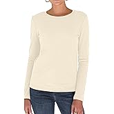 Dwnval Long Sleeve Shirts for Women Basic Crewneck Slim Fitted Knit Going Out Tops