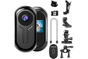 OBEST Mini Thumb Action Camera 1080P, 128G Bike Helmet Camera Body Camera, Portable Vlogging Cam, Night Vision, Wearable for 