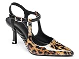 Coutgo Womens High Heels Closed Toe Stiletto Mary