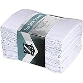 ZOYER Flour Sack Towels 28" x 28", 4 Pack - 100% Cotton Dish Towel - Machine Washable TeaTowels, Ultra Absorbent BarTowels, Dish Cloth Perfect for Drying Dishes & Cleaning - White