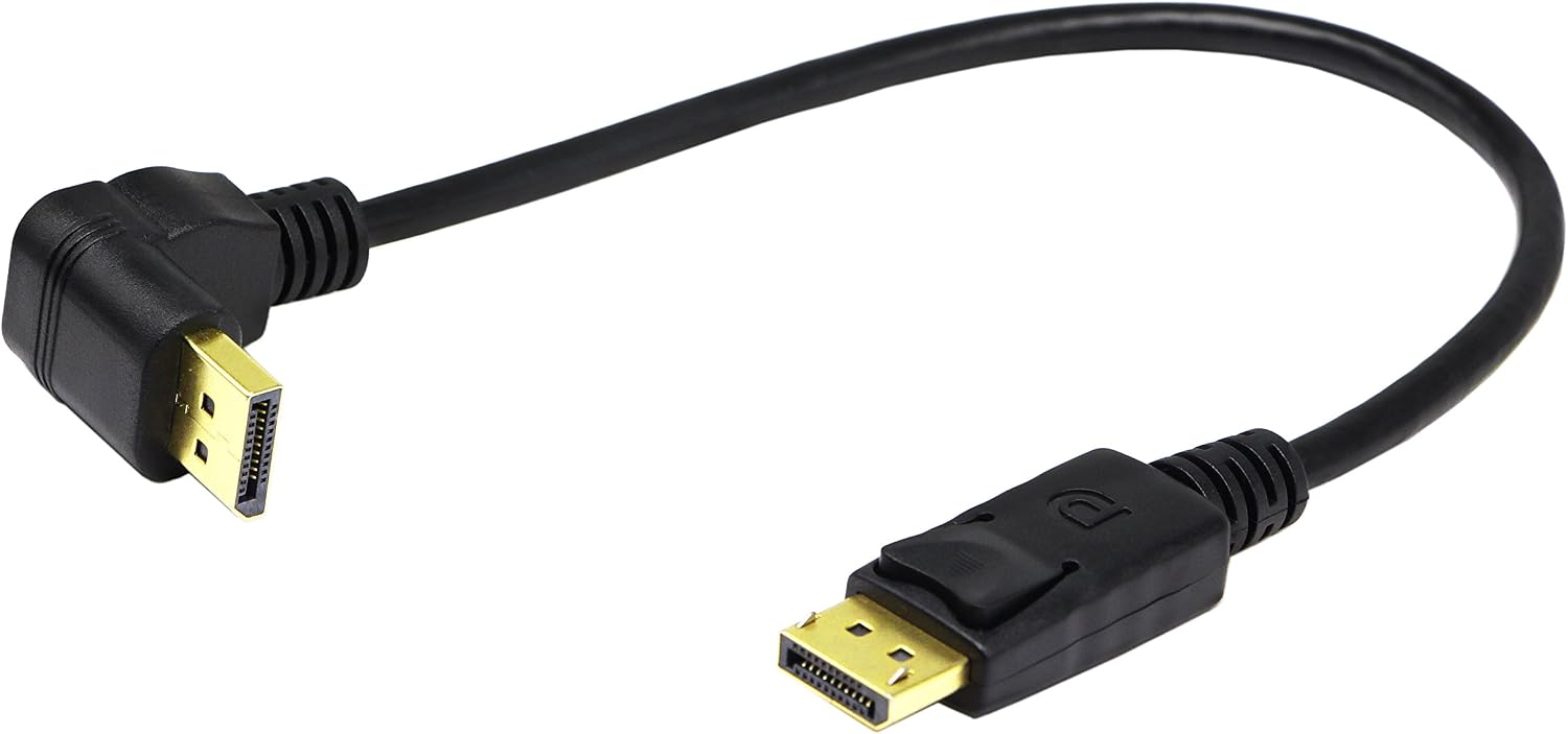 zdyCGTime DP to DP Cable,Gold Plated 90 Degree Up Displayport Male to Displayport Male Audio and Video Extender Adapter Cable.(30 CM/1Pack) - Image 4