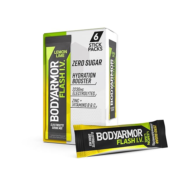 BODYARMOR FLASH IV ELECTROLYTE PACKETS, LEMON LIME –...