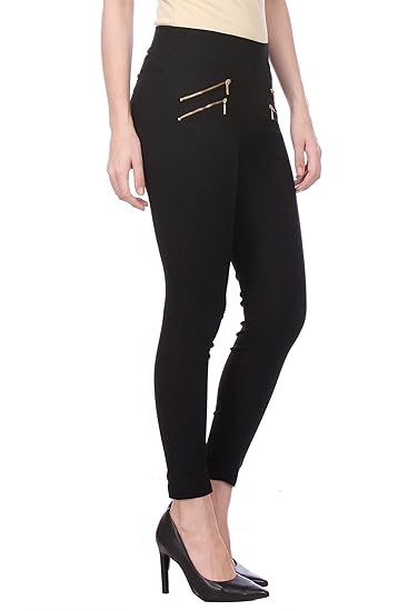 black jeggings with zippers