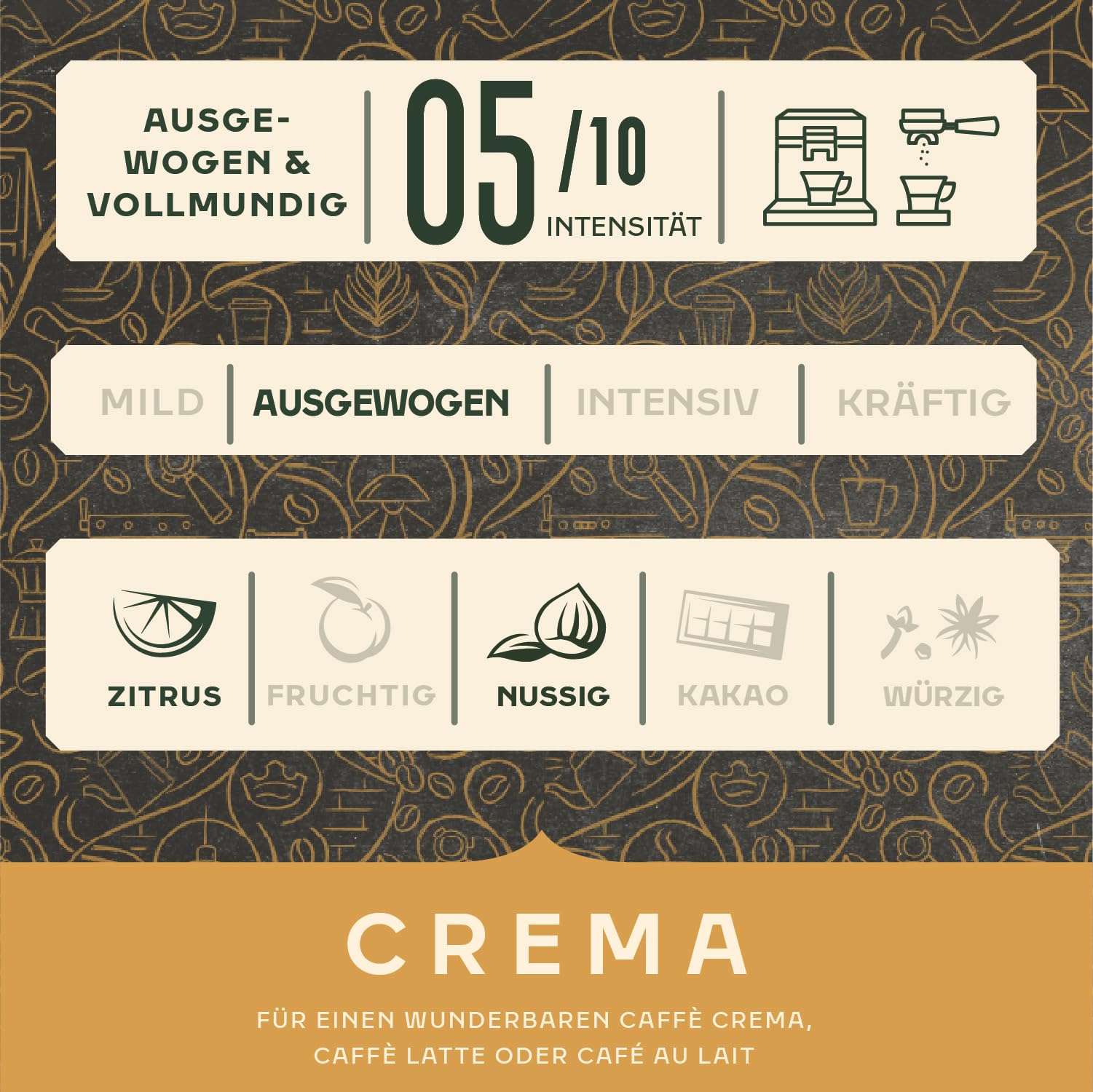 Jacobs Kaffeebohnen Barista Crema, ausgewogen mit Zitrus- & Nussnote, geröstet in Bremen, Intensität 5/10, Kaffee ganze Bohnen, 1 kg 2