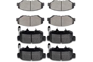 SCITOO Front Ceramic Rear Semi-Metal Disc Brake Pad Set Fit for 2005-2006 For Honda For CR-V [All Models], 2012-2016 For Honda For CR-V [FWD Models]