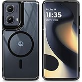 YZB Magnetic for Motorola Edge-2024 Case, Black/Clear | Compatible with MagSafe | Slim Fit Lightweight, Military-Grade Protection, Yellowing Resistant, Scratch-Resistant Back