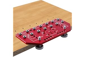 RUITOOL Shelf Pin Jig and Hinge Jig Two-in-One, Self-contained Clamping Function All Metal Shelf Pin Drilling Jig with 1/4" and 5mm Drill Bits, Shelf Jig and Cabinet Hardware Jig Tool Drill Guide