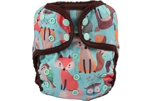 HIBABY One Size Cloth Diaper Cover Snap with Double Gusset (Animal)