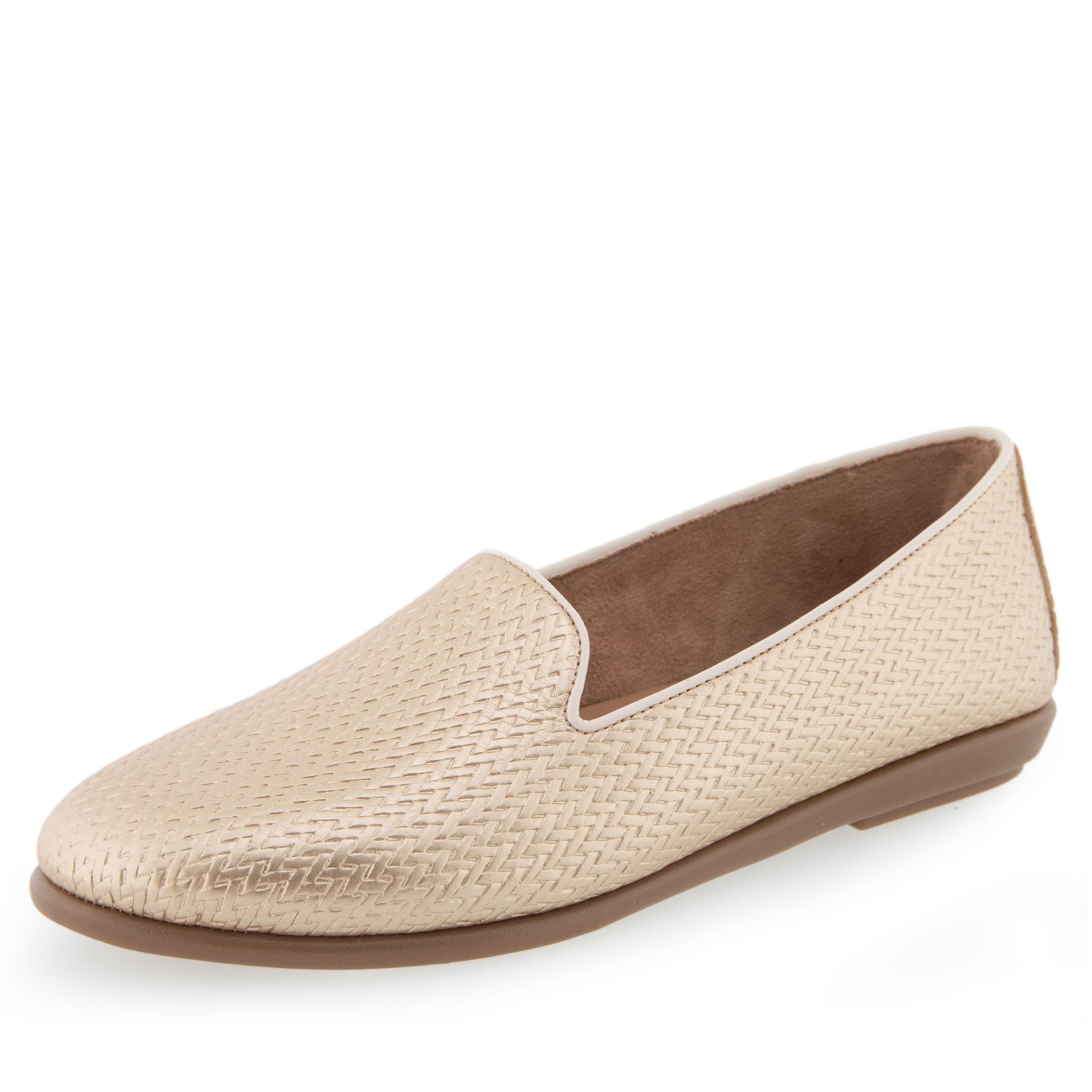 Aerosoles Women’s Betunia Loafer Flat, Soft Gold PU, 9 Wide