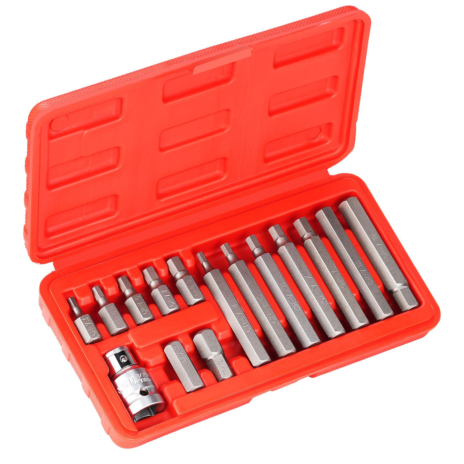 Nutmanel 15pcs Torx Screwdriver Bit Set, H4-H12, 1/2” Precision, Hex Shank, Impact Driver Compatible
