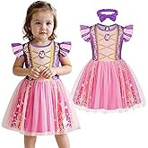 COTRIO Infant Baby Girls Princess Dress Halloween Costumes Toddler Tulle Tutu Fancy Party Dress Birthday Outfit with Headband