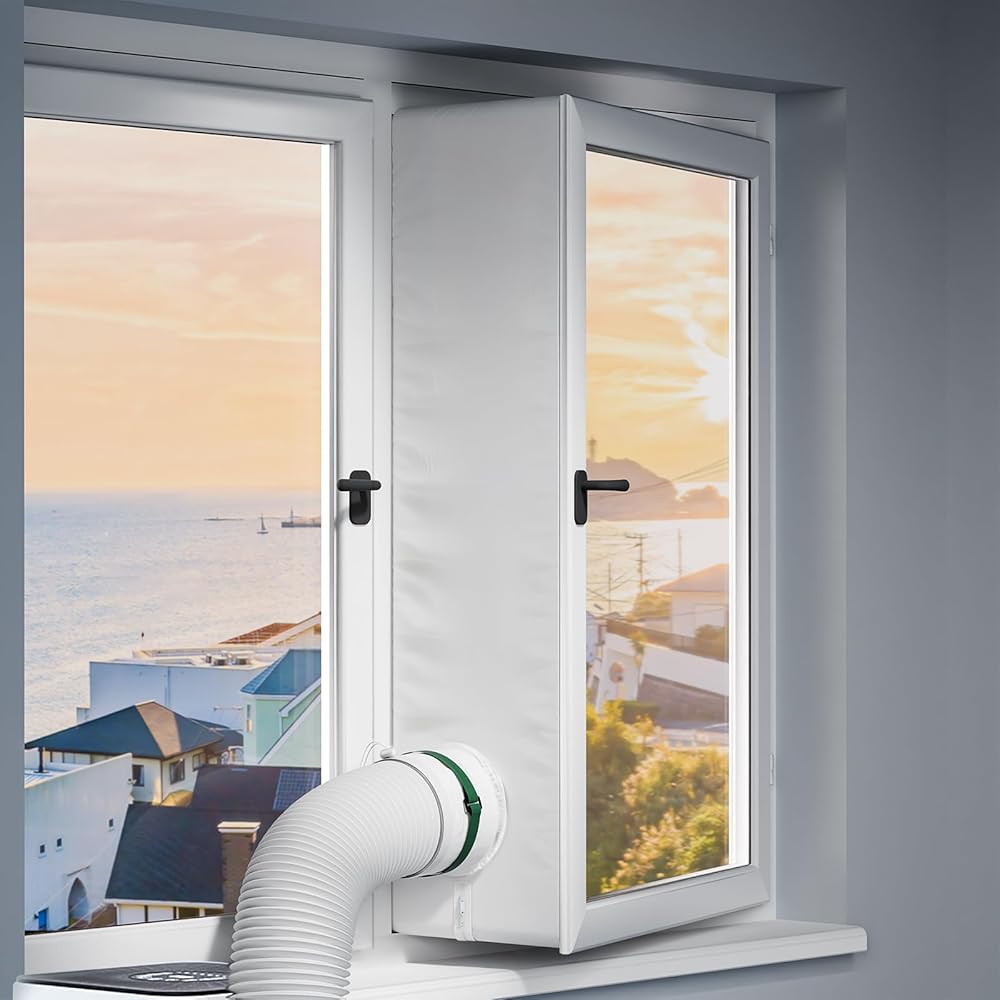 LOVIGA 400CM(157") Portable AC Window Seal, 100% Airtight Casement Window Vent Kit Seal Kit for Portable Air Conditioner &amp; Ve