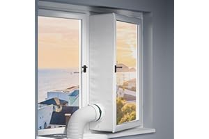 LOVIGA 400CM(157") Portable AC Window Seal, 100% Airtight Casement Window Vent Kit Seal Kit for Portable Air Conditioner & Ve