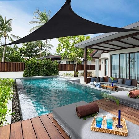 Amazon Com Lehood Sun Shade Sail 8 X 8 X 8 Triangle Canopy Sail Uv Block Sun Shade For Outdoor Patio Garden Backyard Gray Color Garden Outdoor