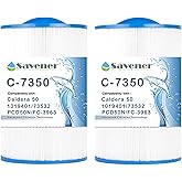 Savener Spa Filter Compatible with Caldera 50, Caldera Spas, Unicel C-7350, 1019401, 73532, PCD50N, FC-3963, 50 sq.ft hot tub Filter, 2 Pack
