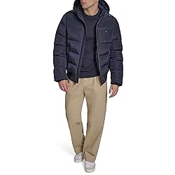 Tommy Hilfiger Men's Faux Suede Logo Varsity