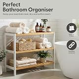 KEPLIN 3 Tier Bamboo Shoe Rack Small Space Easy Assembly 9 Pairs 55x70x25cm view 3