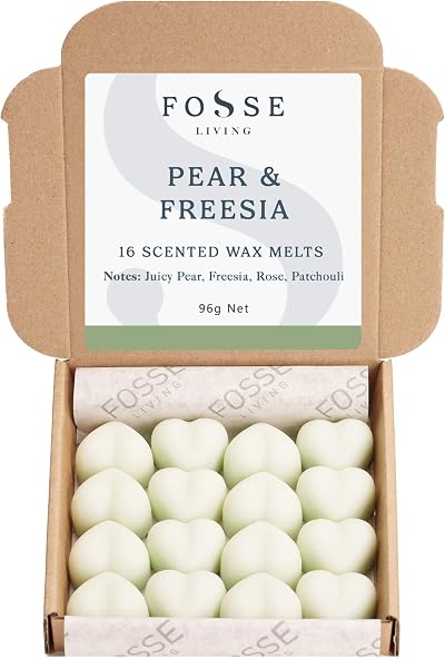 Fosse Living Pear & Freesia Soy Wax Melts 16 Pack 96+ hrs Vegan UK