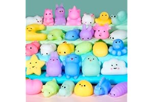 CHAMPCEL 30Pcs Squishies Mochi Squishy Toy Kids Party Favors Kawaii Squishy Animal Squishy Stress Relief Toy Easter Egg Fillers Kid Birthday Party Favor Goodie Bag Xmas Stocking Stuffer Piñata Class Prize Gift