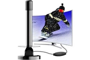 AtomDream Tech TV Antenna Indoor - Strong Magnetic Base Digital TV Antenna for Easy Installation, Long Range Reception TV Antenna for Local Channels Support 4K 1080P Smart TV - 16.4 FT Coax Cable