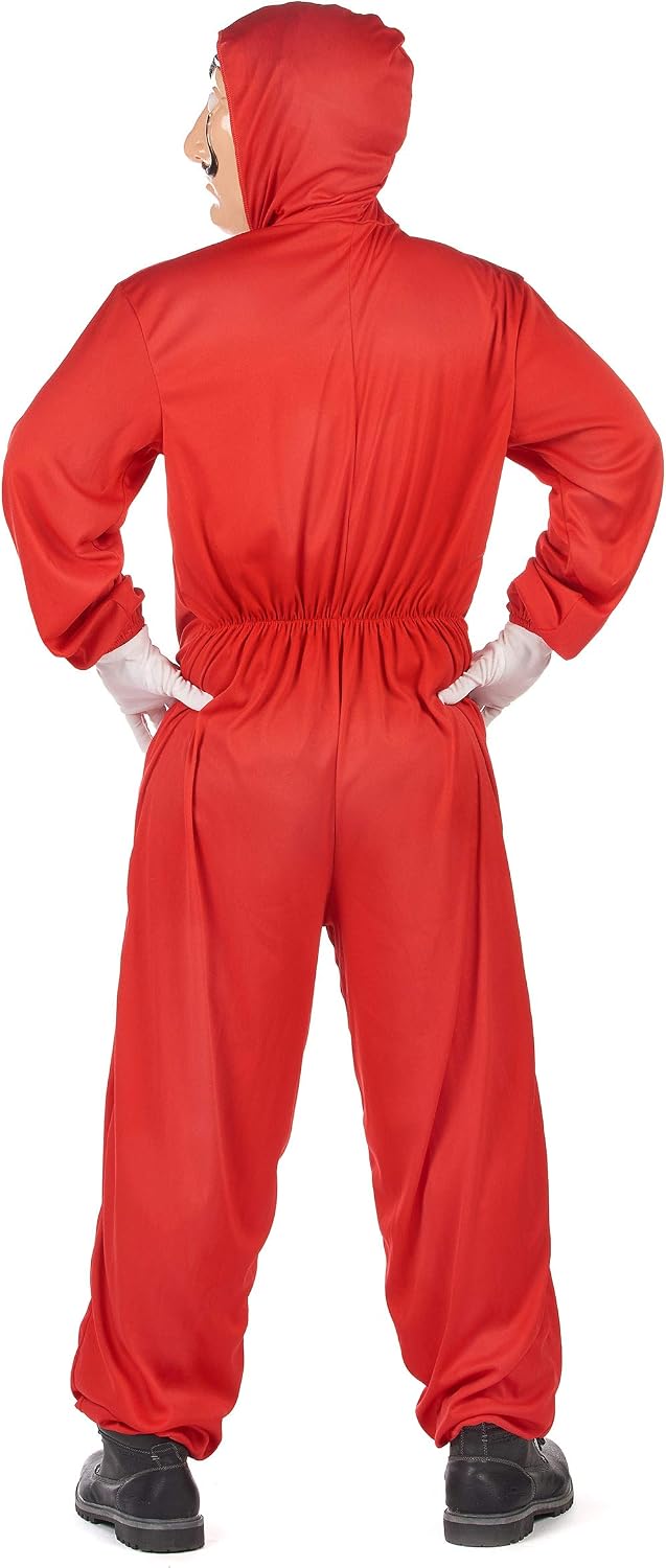 Rogue Toi Adult Red Robber Jumpsuit Costume - Red - S/M (160-175 cm), S-M - Image 4