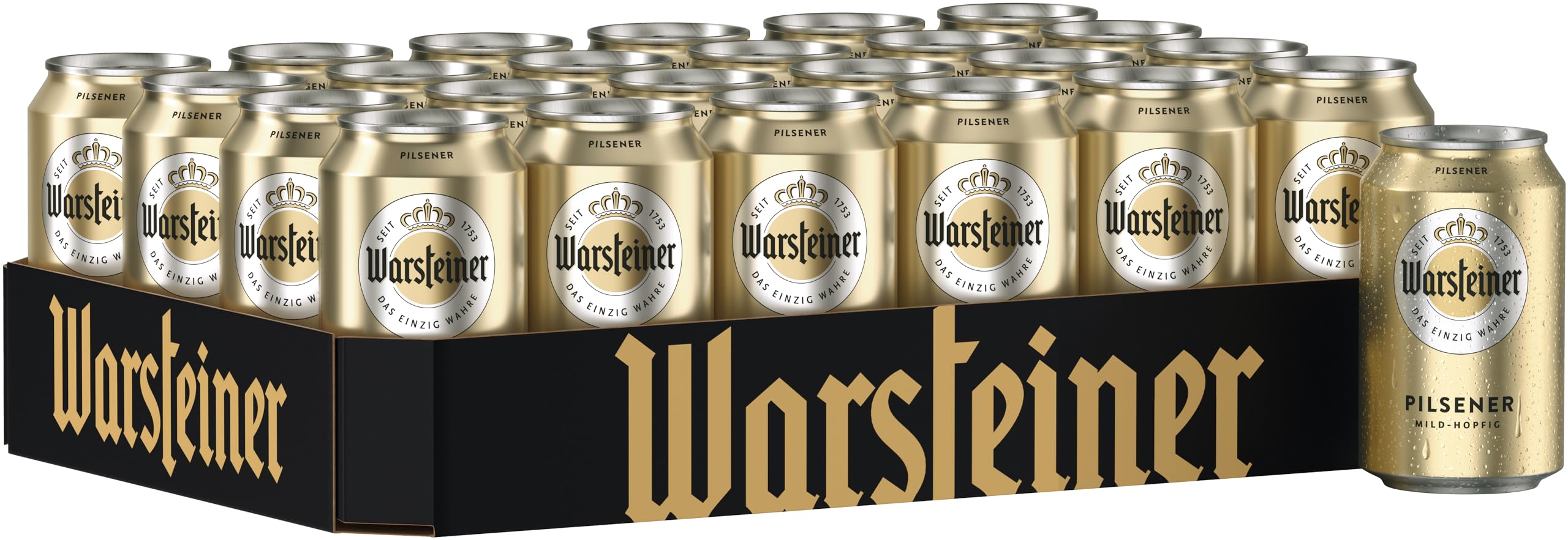 Warsteiner Premium Pilsener Bier, mild süffiges Pils, Dosenbier EINWEG (24 x 0.33 L Dose)