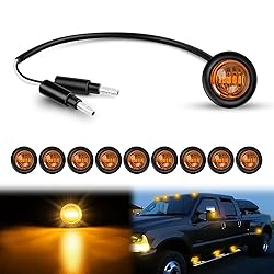 Nilight 3/4Inch Round Marker Light 10PCS Amber LED